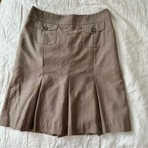 Loft Pleated Skirt Brown Taupe